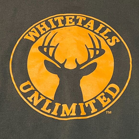 Vintage 90s Lee Heavyweight Whitetails Unlimited Green Sweatshirt Made USA Large - Picture 2 of 7